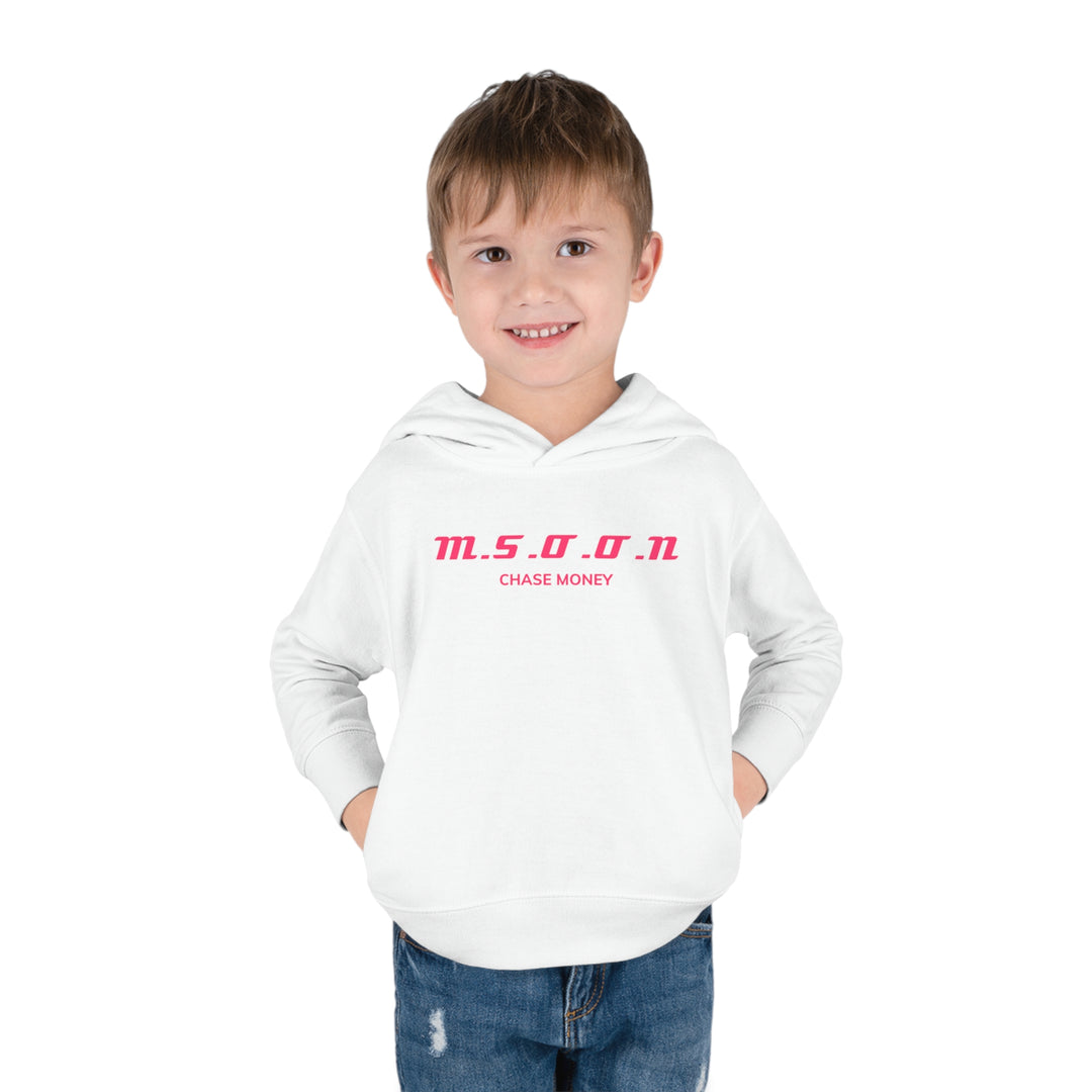 MSOON Toddler Pullover Fleece Hoodie (pink Lettering)