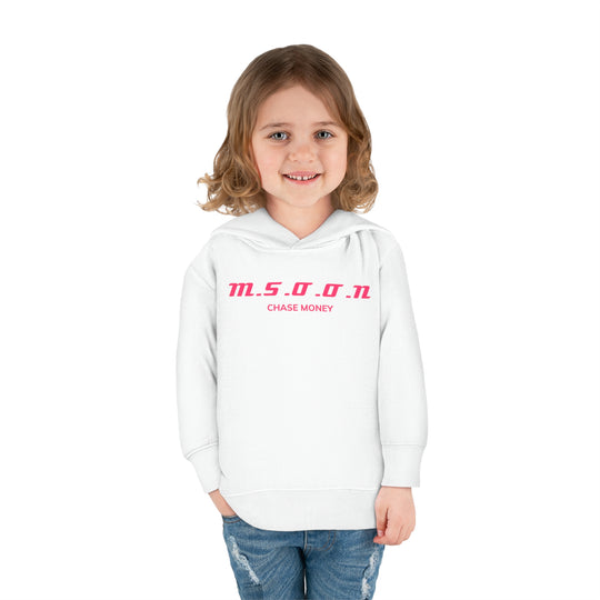 MSOON Toddler Pullover Fleece Hoodie (pink Lettering)