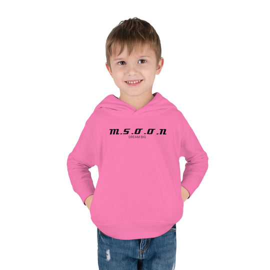 MSOON Toddler Pullover Fleece Hoodie (Black Lettering)