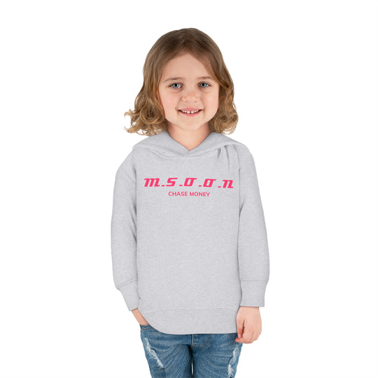 MSOON Toddler Pullover Fleece Hoodie (pink Lettering)