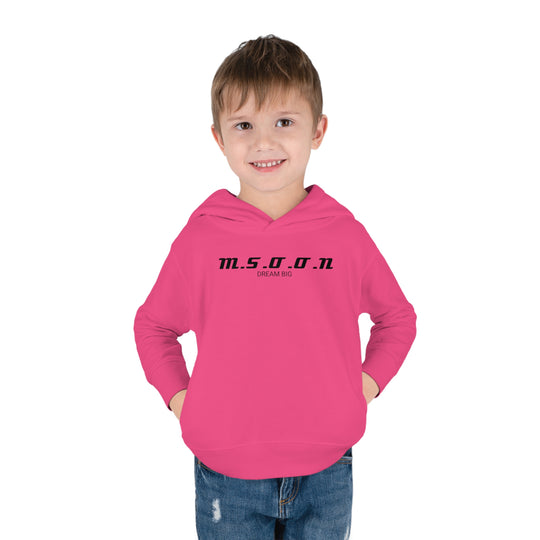 MSOON Toddler Pullover Fleece Hoodie (Black Lettering)