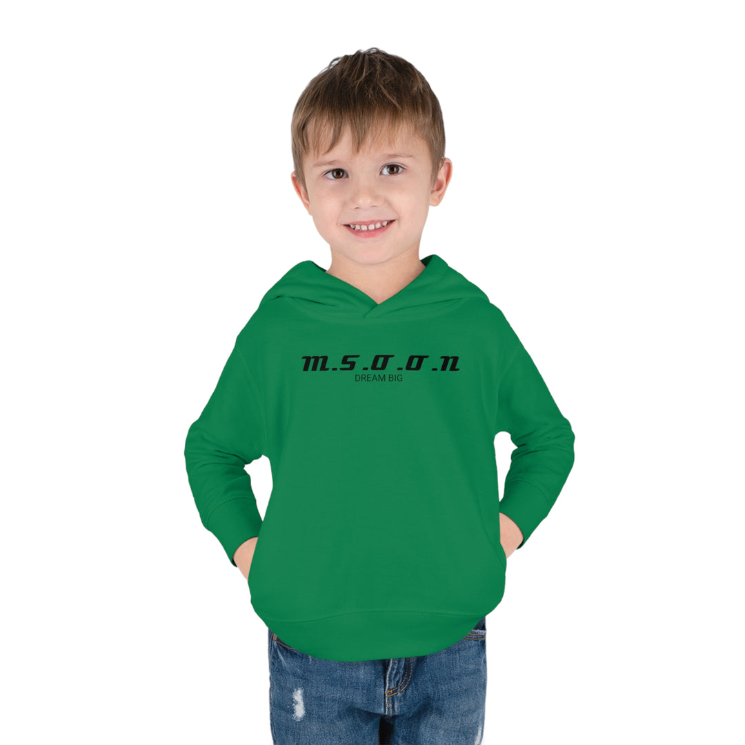 MSOON Toddler Pullover Fleece Hoodie (Black Lettering)