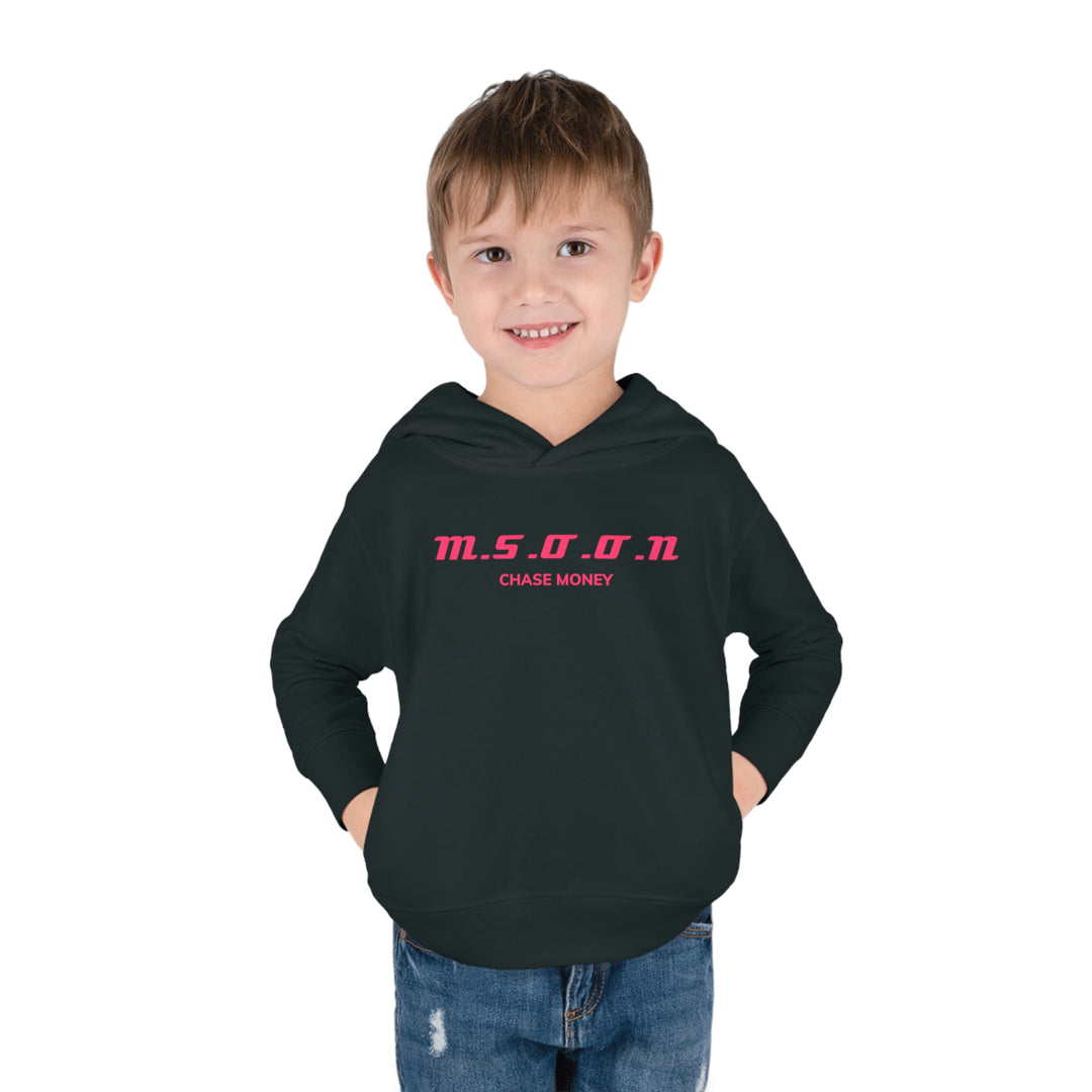 MSOON Toddler Pullover Fleece Hoodie (pink Lettering)