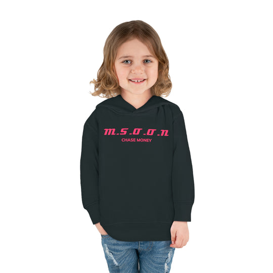 MSOON Toddler Pullover Fleece Hoodie (pink Lettering)