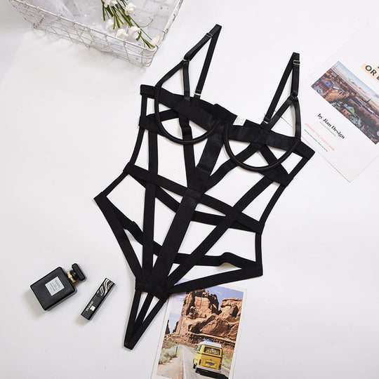 European And American Complicated Craftsmanship Cross-over Sexy Lingerie Bodysuit