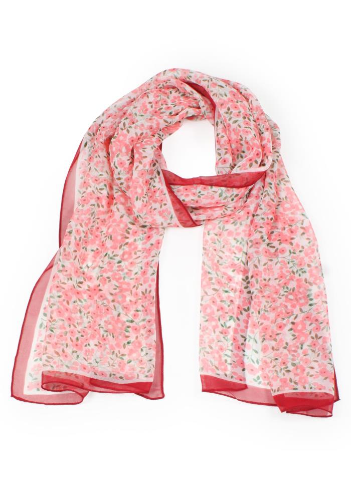 Flower Print Chiffon Scarf