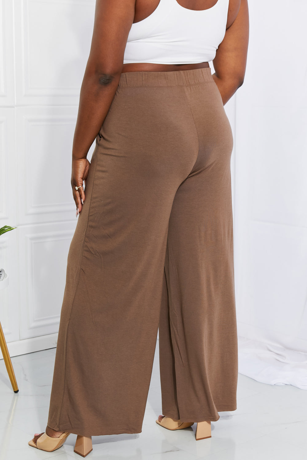 Zenana Coffee On My Mind Wide Leg Pants with Pockets