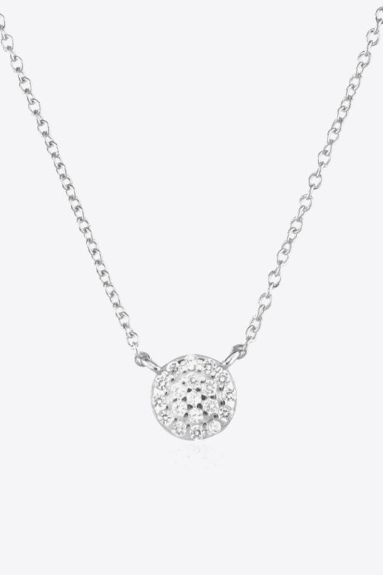 Zircon Decor Pendant 925 Sterling Silver Necklace