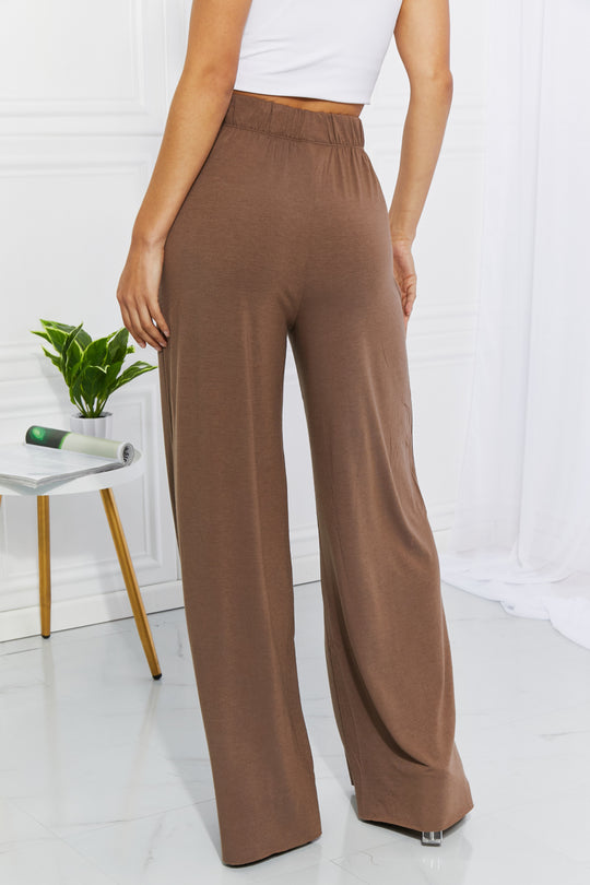 Zenana Coffee On My Mind Wide Leg Pants with Pockets