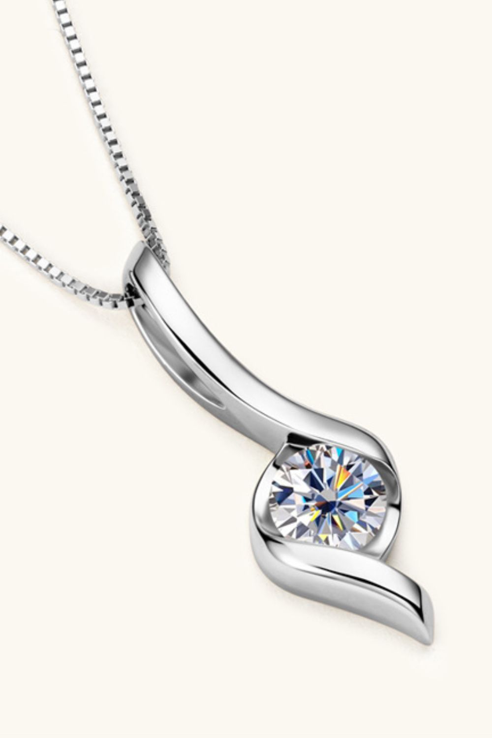 1 Carat Moissanite 925 Sterling Silver Necklace