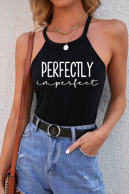 Letter Graphic Grecian Neck Tank